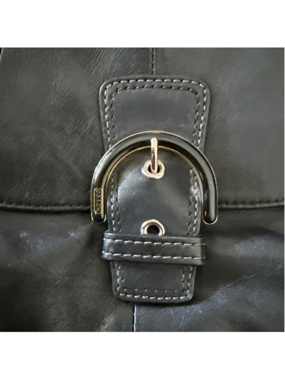Vintage Women's Coach Black Leather Crossbody Bag One Size